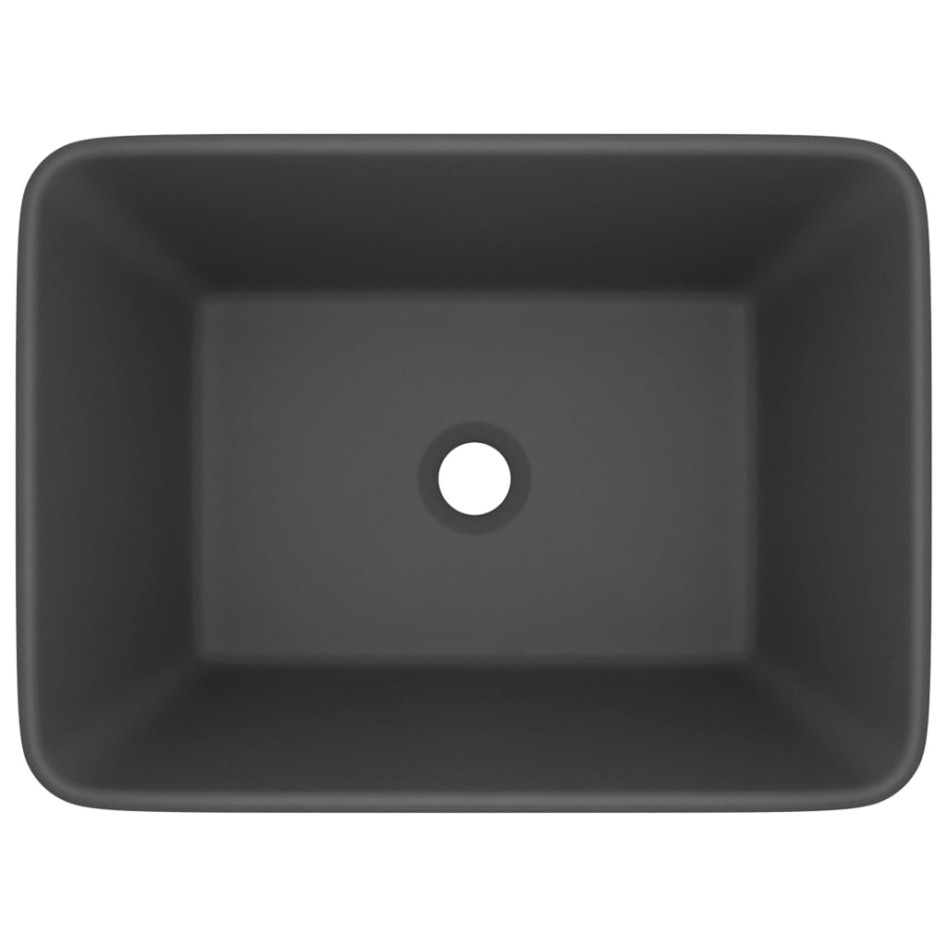 Lavabo de lujo cerámica gris oscuro mate 41x30x12