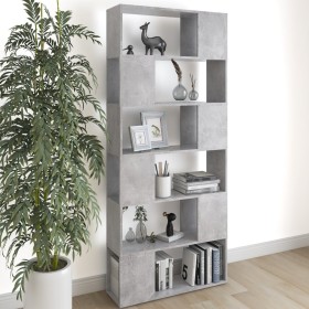 Librería separador contrachapada gris hormigón 80x24x186