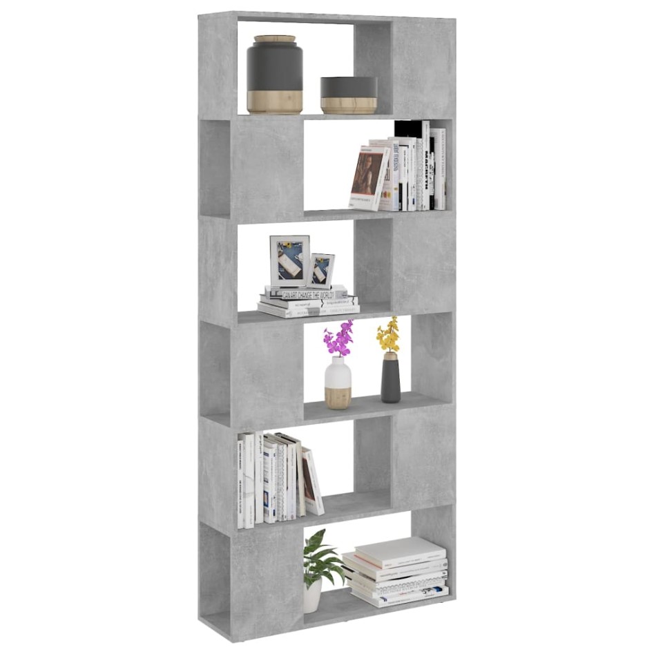 Librería separador contrachapada gris hormigón 80x24x186