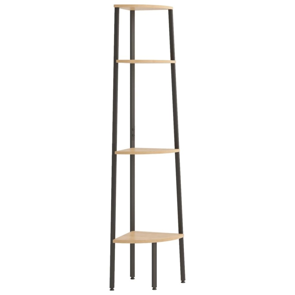 Estantería esquina 4 baldas marrón claro negro 45,5x31,5x150