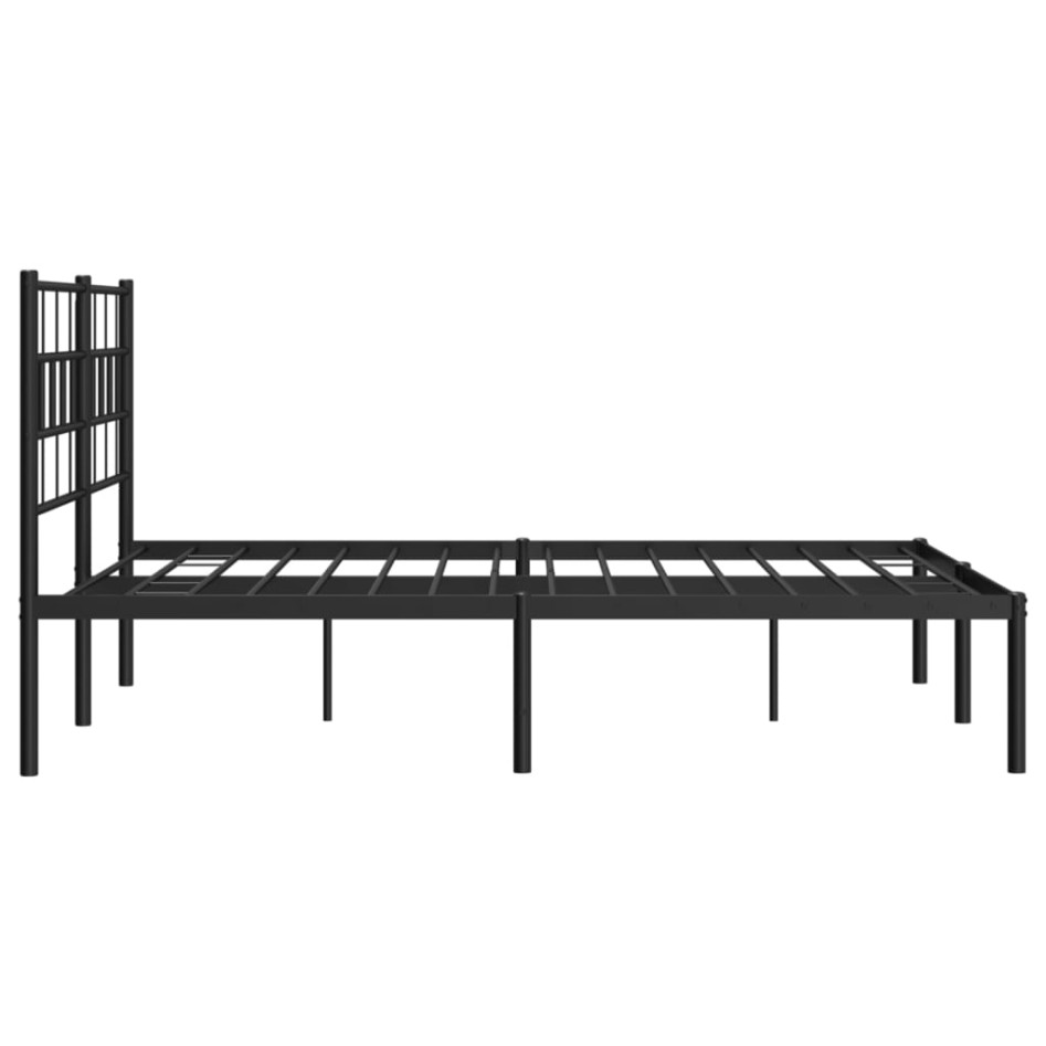 Estructura cama sin colchón con cabecero metal negro 120x200