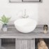 Lavabo redondo de cerámica blanco 36x15