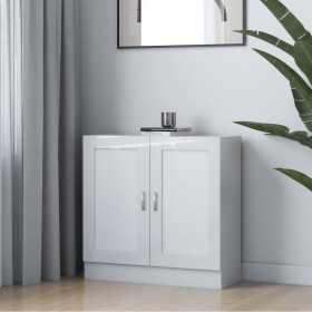 Armario de libros contrachapada blanco brillo 82,5x30,5x80