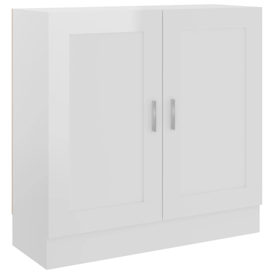 Armario de libros contrachapada blanco brillo 82,5x30,5x80