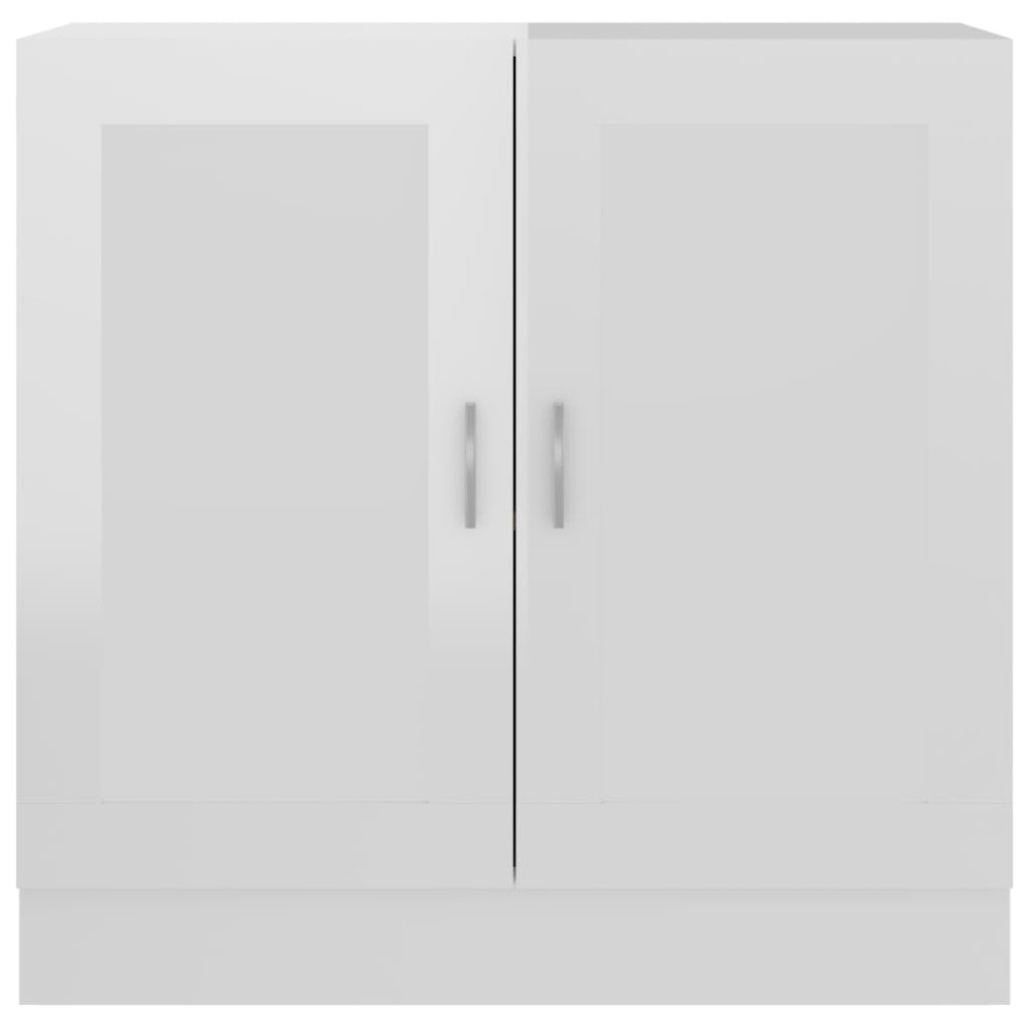 Armario de libros contrachapada blanco brillo 82,5x30,5x80