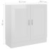 Armario de libros contrachapada blanco brillo 82,5x30,5x80