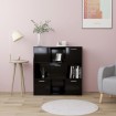 Estantería de madera contrachapada negro 90x30x90 cm