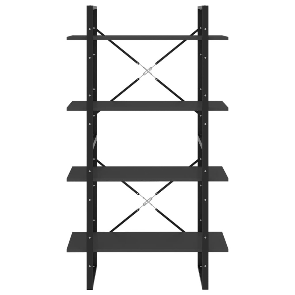 Estantería de 4 niveles madera contrachapada gris 80x30x140