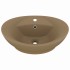 Lavabo lujoso con rebosadero cerámica crema mate 58,5x39