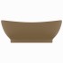 Lavabo lujoso con rebosadero cerámica crema mate 58,5x39