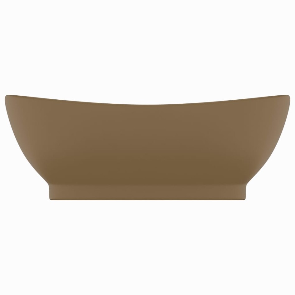 Lavabo lujoso con rebosadero cerámica crema mate 58,5x39