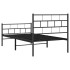 Estructura cama sin colchón con estribo metal negro 90x190