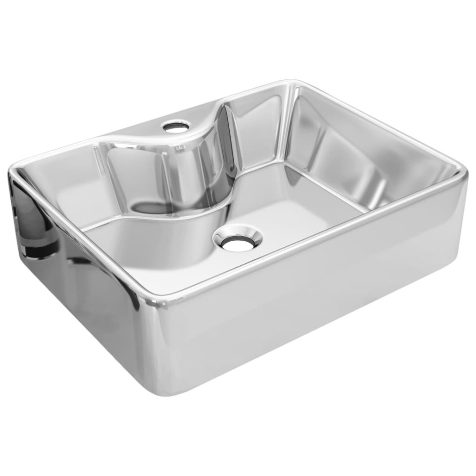 Lavabo con orificio para grifo 48x37x13,5 cm cerámica