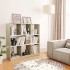 Estantería madera contrachapada blanco y roble 97,5x29,5x100