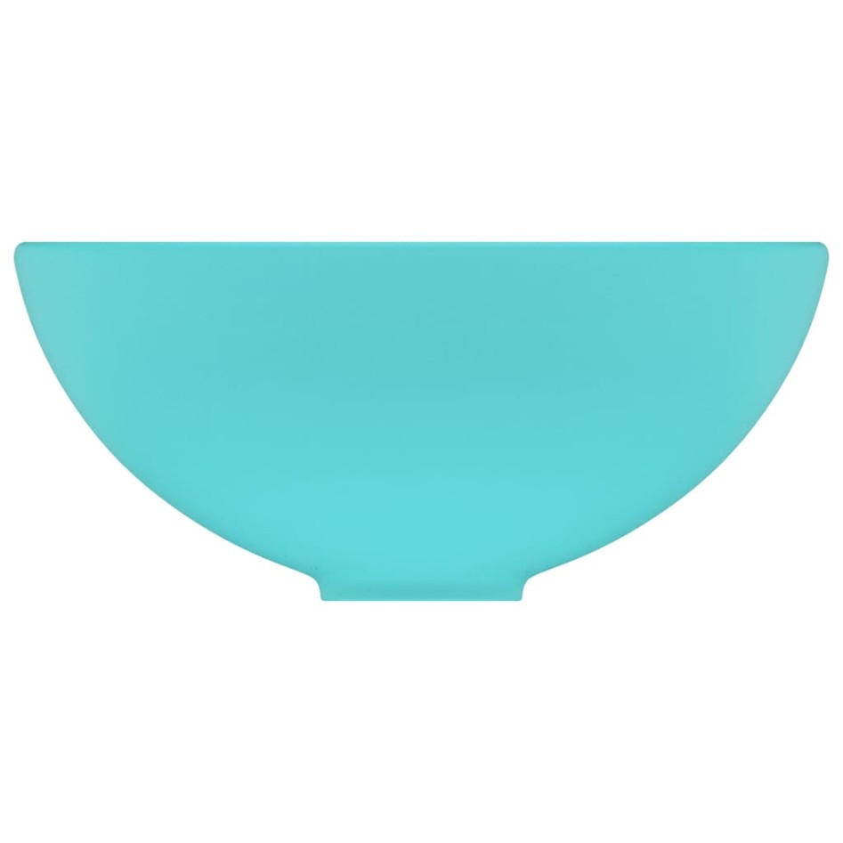 Lavabo de lujo redondo cerámica verde claro mate 32,5x14