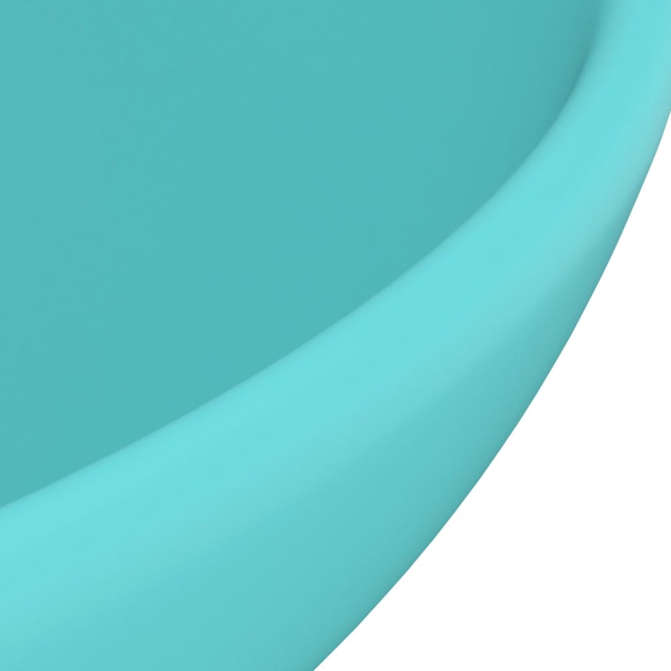 Lavabo de lujo redondo cerámica verde claro mate 32,5x14