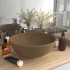 Lavabo de lujo redondo cerámica crema mate 32,5x14
