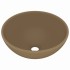 Lavabo de lujo redondo cerámica crema mate 32,5x14