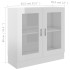 Vitrina de madera contrachapada blanco brillo 82,5x30,5x80
