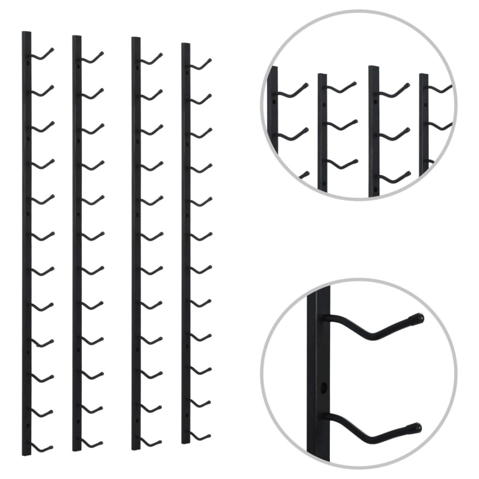 Botelleros de pared para 12 botellas hierro negro 2