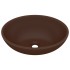 Lavabo de lujo ovalado cerámica marrón oscuro mate 40x33
