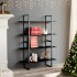Estantería de 4 niveles madera contrachapada negro