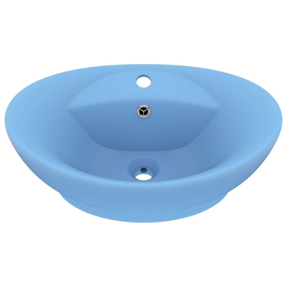 Lavabo lujoso con rebosadero cerámica azul claro 58,5x39