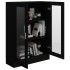 Vitrina de madera contrachapada negro 82,5x30,5x115
