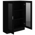Vitrina de madera contrachapada negro 82,5x30,5x115