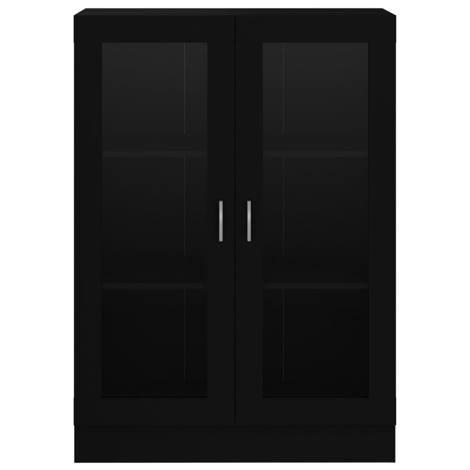 Vitrina de madera contrachapada negro 82,5x30,5x115
