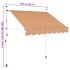 Toldo manual retráctil amarillo y azul a rayas 100