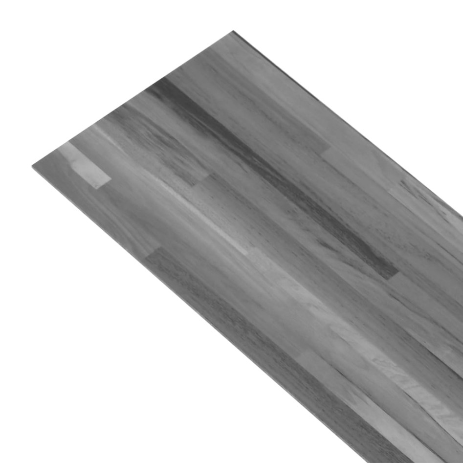 Lamas para suelo de PVC autoadhesivas gris a rayas 5,02 m² 2