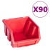 Kit de cajas de almacenaje 96 pzas paneles de pared rojo