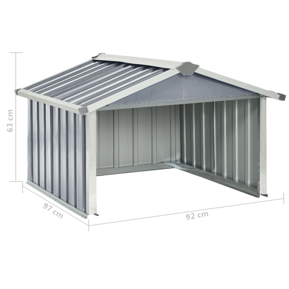 Cobertizo para cortacésped acero galvanizado gris 92x97x63