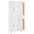 Aparador alto madera contrachapada blanco brillo 69,5x34x180