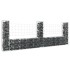 Cesta de gaviones forma de U 3 postes de hierro 260x20x100