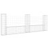 Cesta de gaviones forma de U 3 postes de hierro 260x20x100