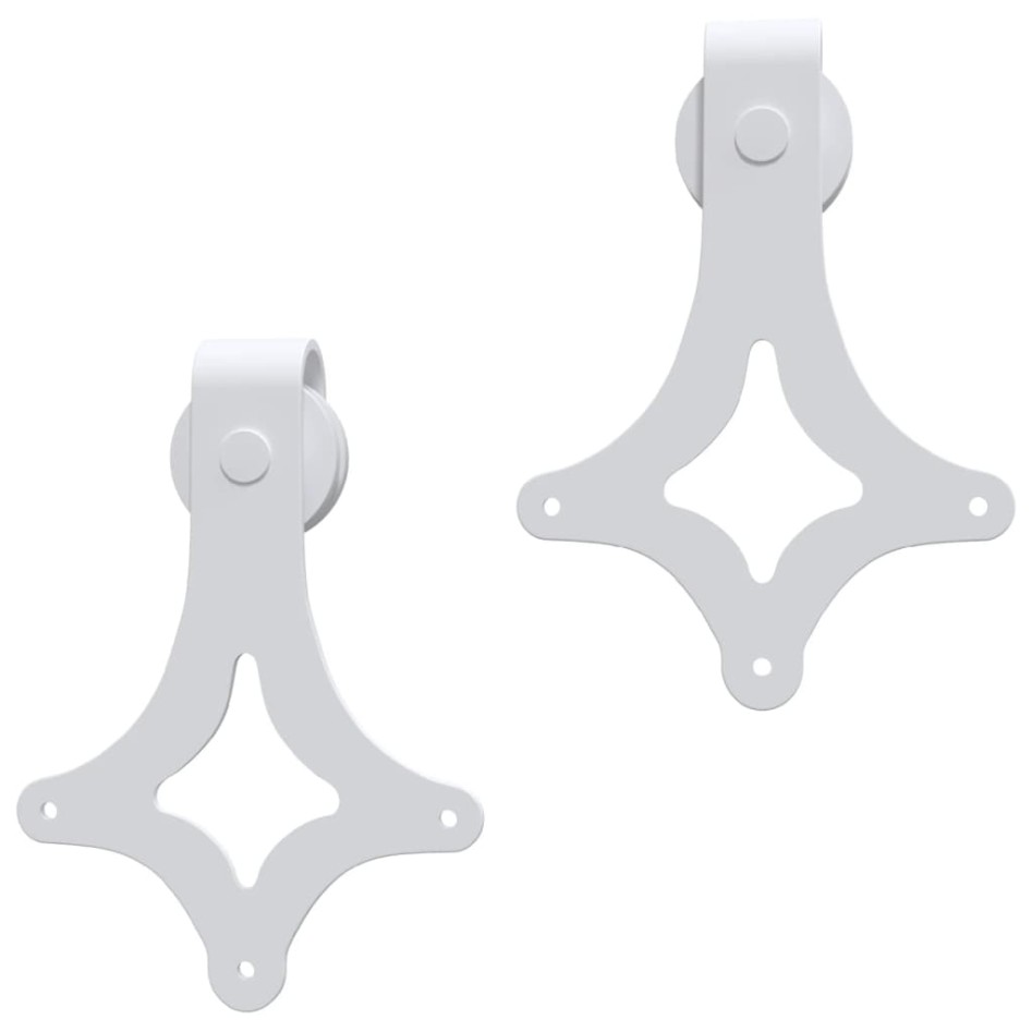 Kit herrajes para puertas correderas de acero blanco 200