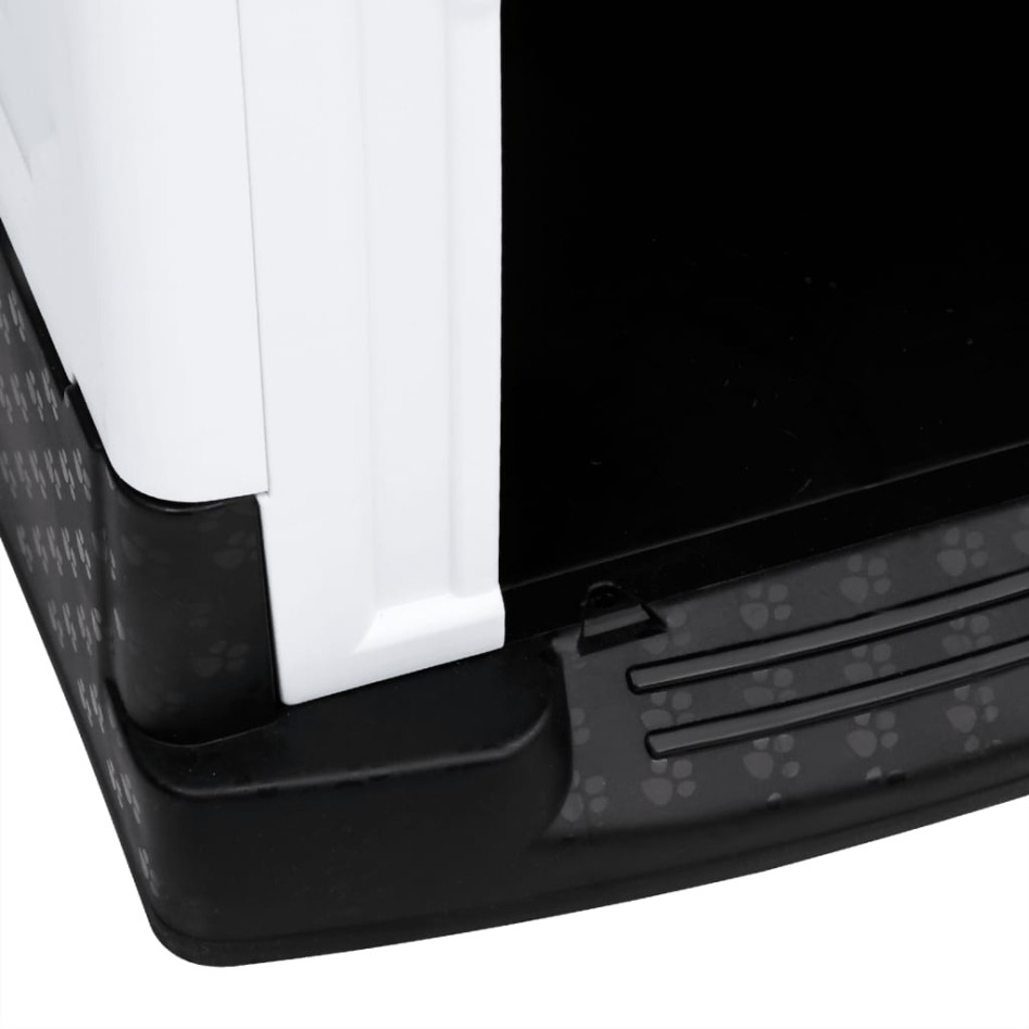 Caseta para perros polipropileno gris 57x68x66