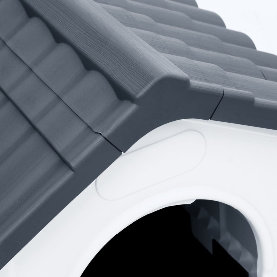 Caseta para perros polipropileno gris 57x68x66