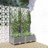 Jardinera con enrejado PP gris claro 80x40x121,5