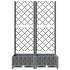 Jardinera con enrejado PP gris claro 80x40x121,5