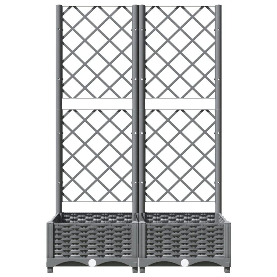 Jardinera con enrejado PP gris claro 80x40x121,5