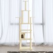 Rascador para gatos con postes de sisal crema 183 cm