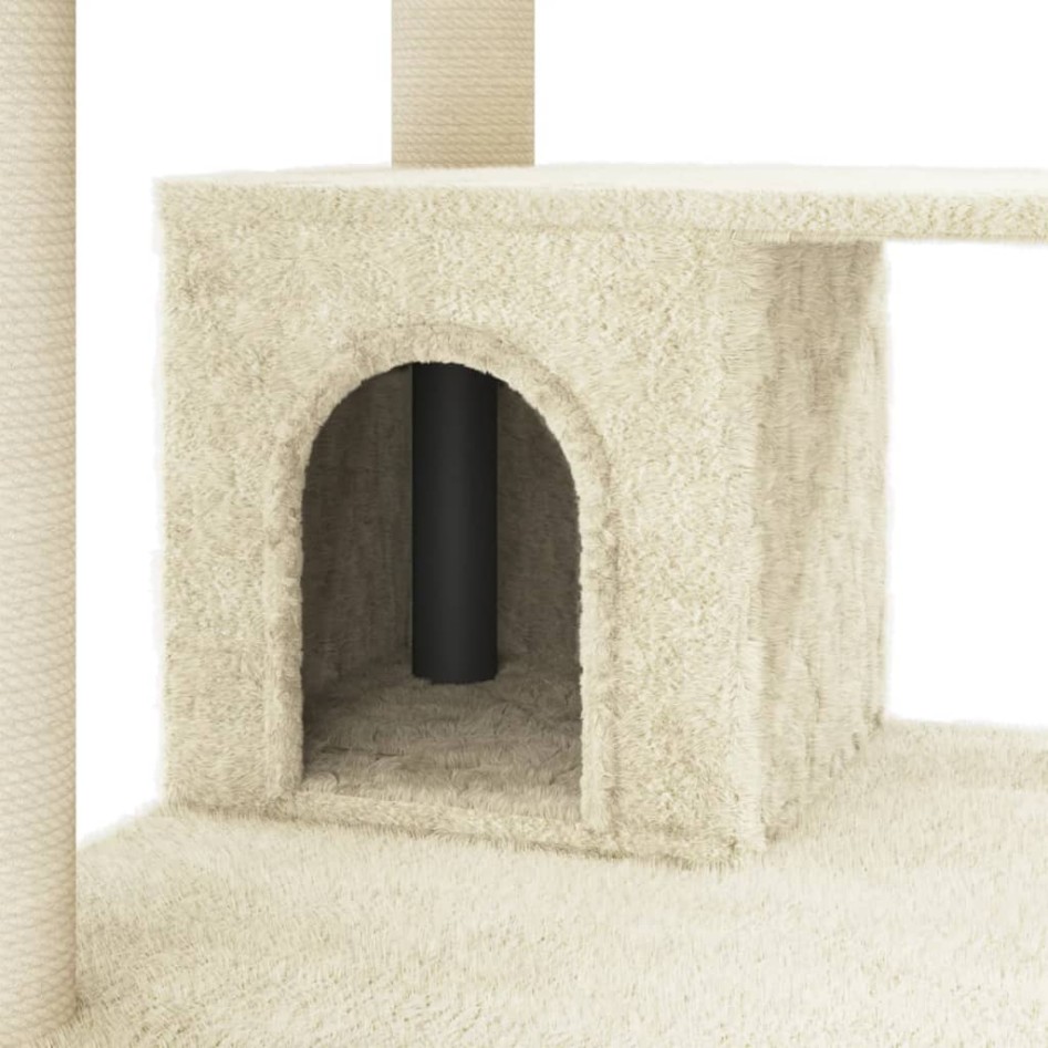 Rascador para gatos con postes de sisal crema 183