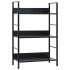 Estantería de 3 niveles madera ingeniería negro 60x27,6x90,5