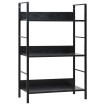 Estantería de 3 niveles madera ingeniería negro 60x27,6x90,5 cm