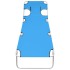 Tumbona plegable con cojín para la cabeza acero azul