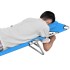 Tumbona plegable con cojín para la cabeza acero azul