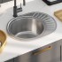 Fregadero cocina con colador y sifón acero inoxidable